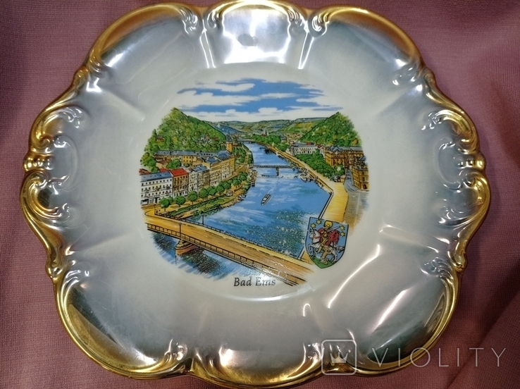 Antique dish "Bad Ems", gilding, Tirschenreuth, Germany, new, photo number 2