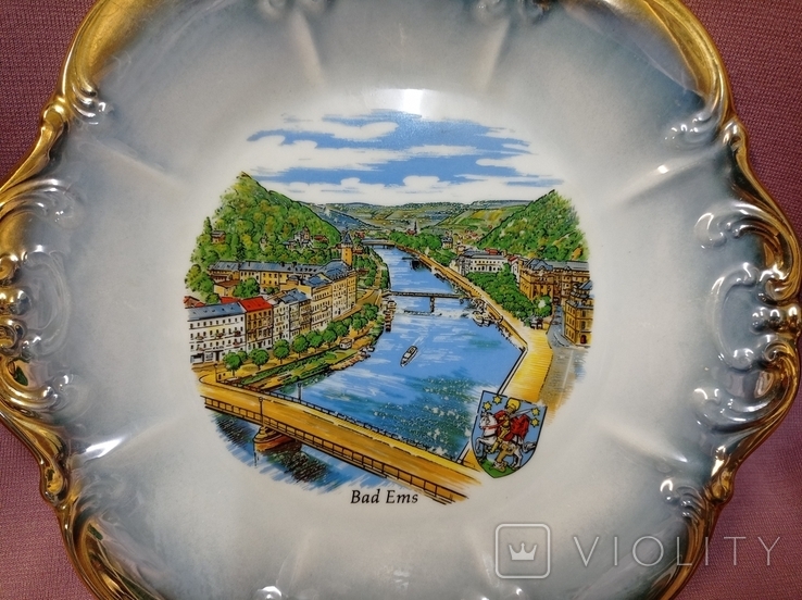 Antique dish "Bad Ems", gilding, Tirschenreuth, Germany, new, photo number 6