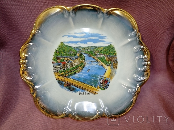 Antique dish "Bad Ems", gilding, Tirschenreuth, Germany, new, photo number 7