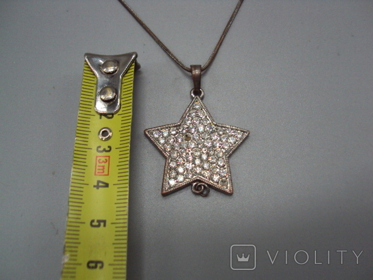 Costume jewelry, necklace, chain and stars, beads, stars, chain length: 78 cm (not all pebbles), photo number 3