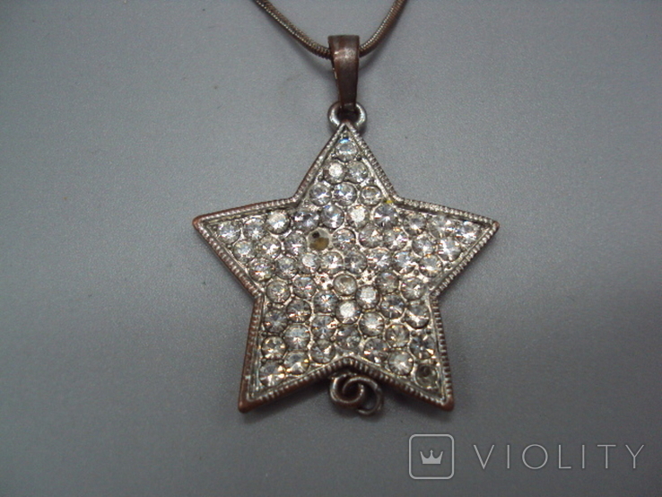 Costume jewelry, necklace, chain and stars, beads, stars, chain length: 78 cm (not all pebbles), photo number 4