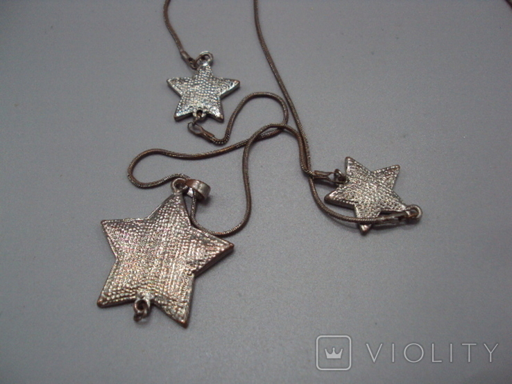 Costume jewelry, necklace, chain and stars, beads, stars, chain length: 78 cm (not all pebbles), photo number 11