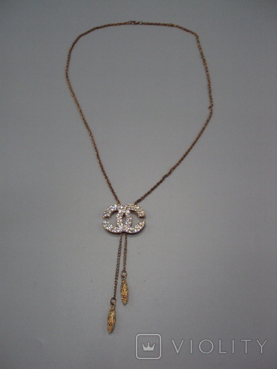 Costume jewelry necklace Chanel chain and pendant Chanel beads length adjustable, photo number 2