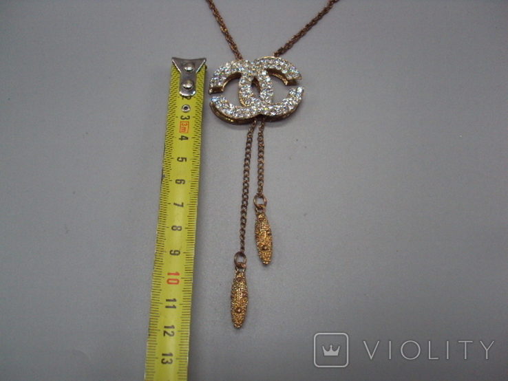 Costume jewelry necklace Chanel chain and pendant Chanel beads length adjustable, photo number 3