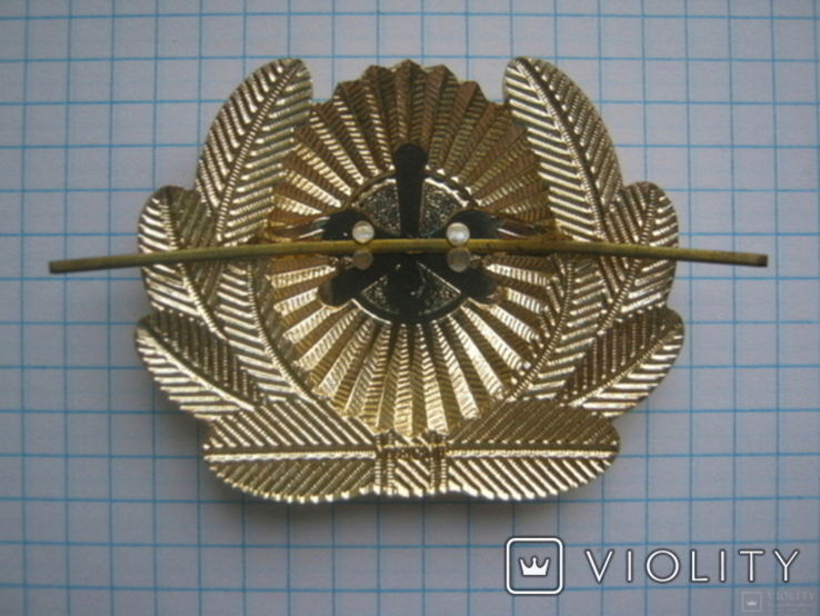 State Aviation Service - golden yellow kokapda in a wreath - aluminum - cabbage, cap badge, photo number 4