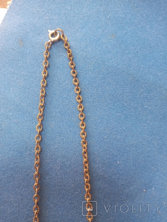 Necklace with pendant (brass, ceramics, Czechoslovakia)., photo number 8