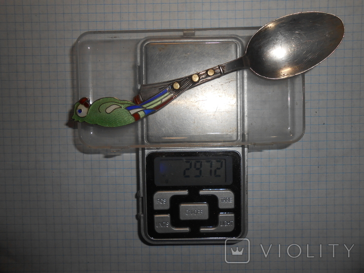 Ложка чайная Попугай Серебро 916 со звездой Вес - 29,72 грамм, photo number 13