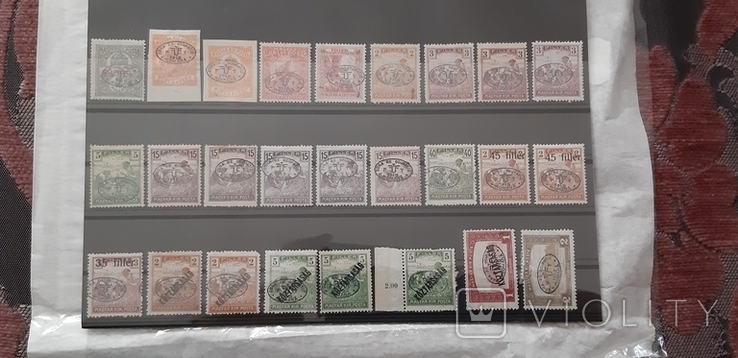 Почтовый марки Венгрии 1919 год. Дебрецен 26 шт., фото №4