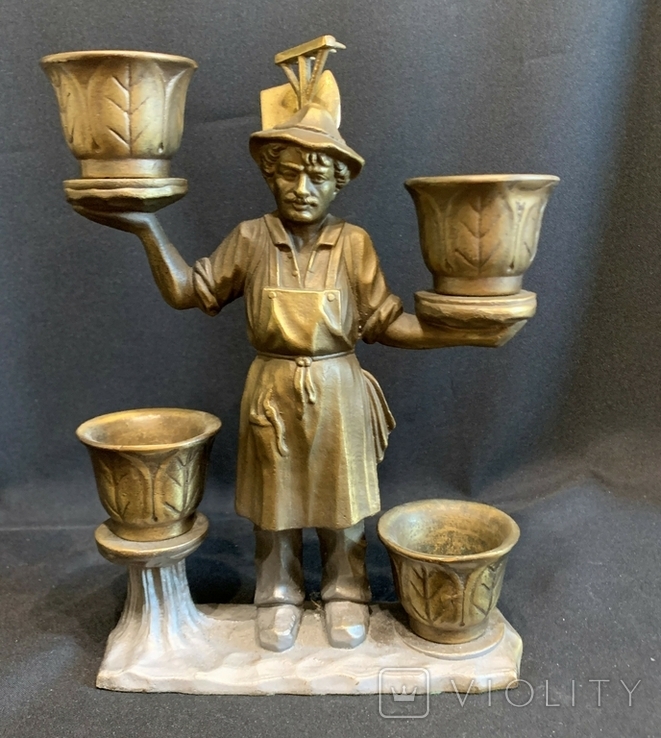 Bronze Gardener With Water Flower Bowls Humidifier For Plant Care, photo number 2