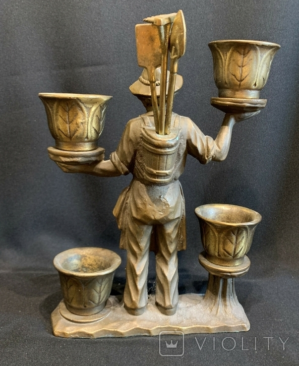 Bronze Gardener With Water Flower Bowls Humidifier For Plant Care, photo number 7