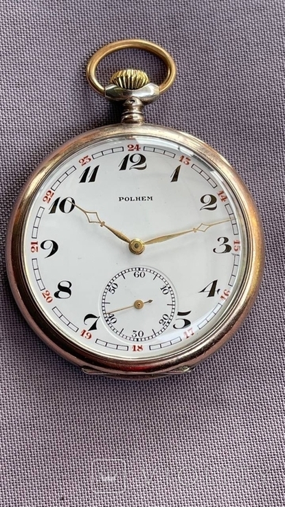 Pocket silver watch POLHEM