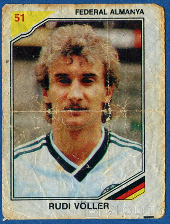 Final '86 No51 Rudi Voller Germany Вкладыш от жвачки