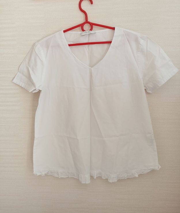 Gerry Weber красивая женская блузка хлопок белая по низу волан, numer zdjęcia 10
