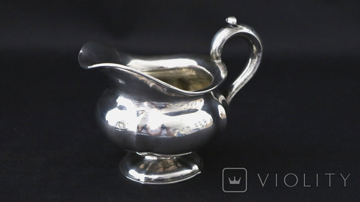 Antique silver, coffee pair, creamer, 875/950, France/Russian Empire, 240.7 g, photo number 6
