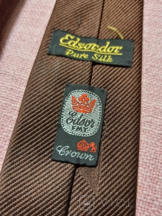Коричневый шёлковый галстук королевская лилия Edsor Германия, фото №6