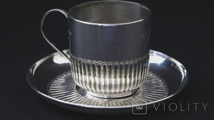 Antique silver set, coffee pair, 925/950, Hutton, England/France, 236.1 g, photo number 3