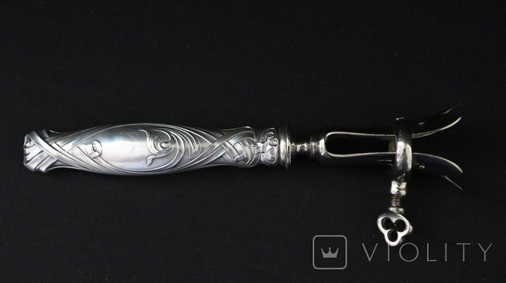 Antique silver, cutlery for fish and meat, 826/830, Hermann, Denmark, 538.8 g, photo number 13