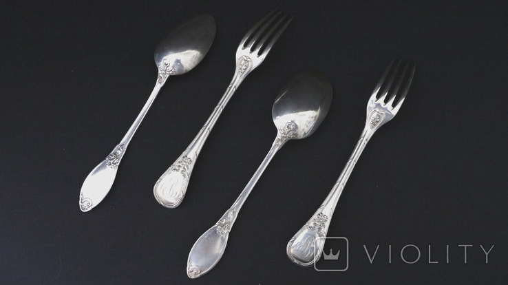 Antique silver, souvenir spoons, cutlery, Towle, USA/France, 372 g, photo number 4