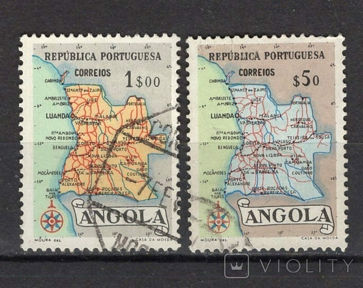 Angola 1954 maps colony of Portugal
