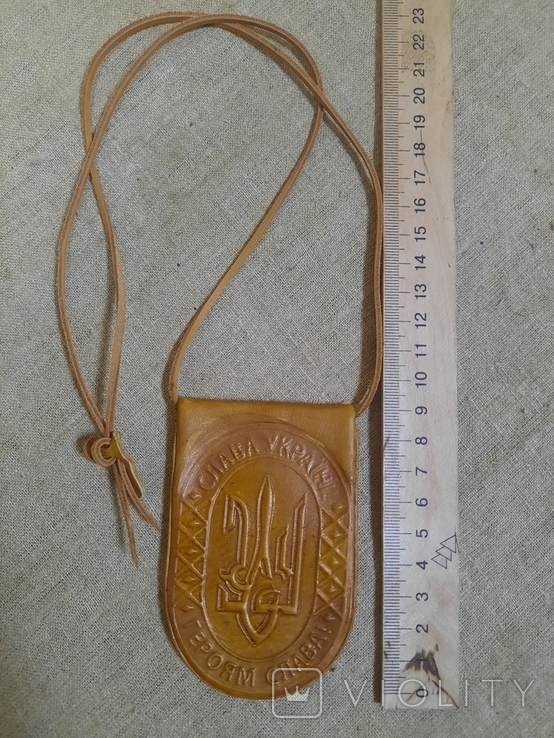 Charm Amulet Pendant Glory to Ukraine! Glory to the heroes! Chernihiv Leather Embossing, photo number 2
