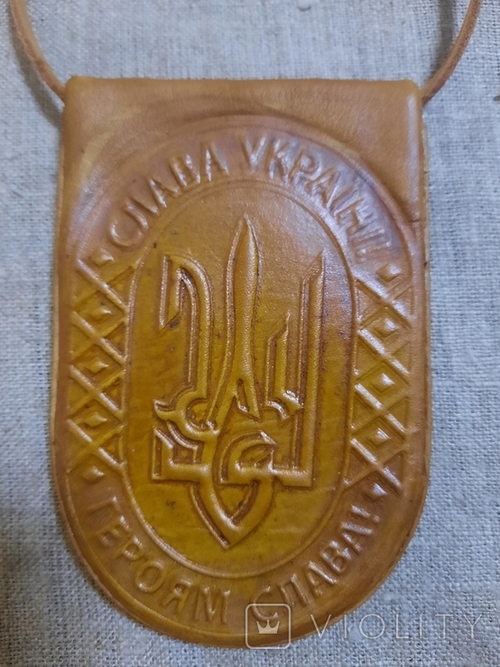 Charm Amulet Pendant Glory to Ukraine! Glory to the heroes! Chernihiv Leather Embossing, photo number 6