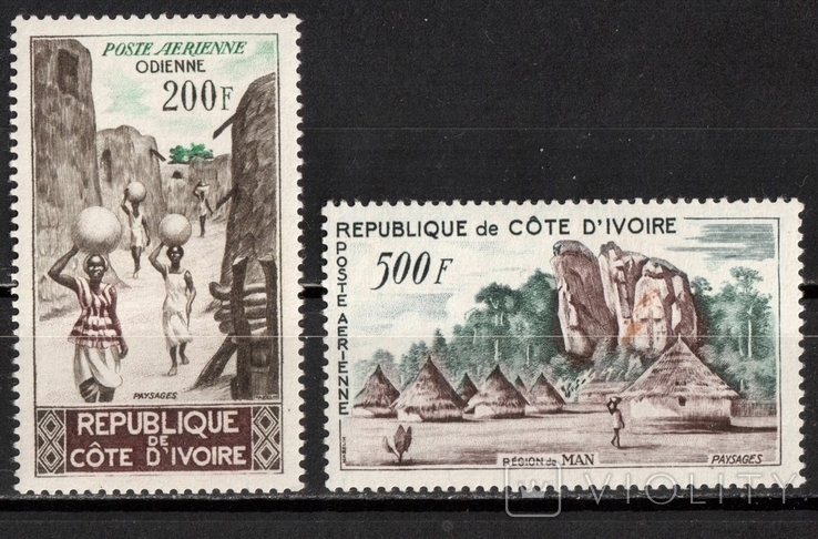  Côte d'Ivoire. Airmail. Flights with France (series in luxury)** 1962
