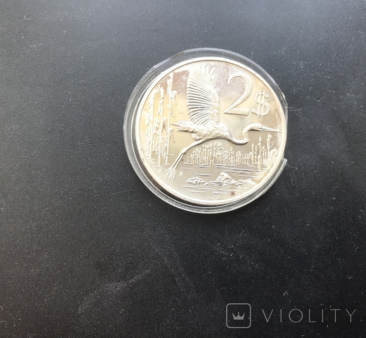 2 доллара Каймановы острова 1972 серебро, фото №3