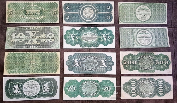 High-quality copies of U.S. banknotes from 1862 - 1863, photo number 3