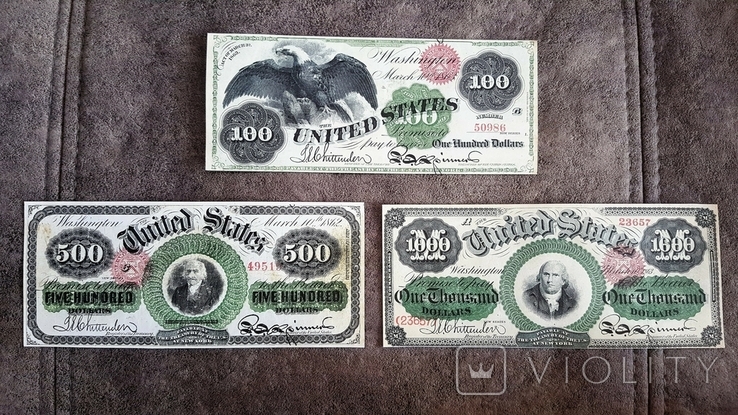 High-quality copies of U.S. banknotes from 1862 - 1863, photo number 10