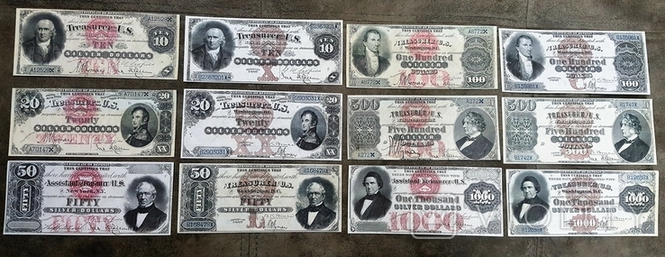 Качественные копии банкнот США c В/З Серебряный доллар 1878-1880 год., фото №2