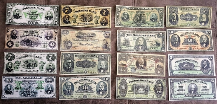 High-quality copies of banknotes of Canada with V / Z Bank Molsons dollar: 1871 - 1922, photo number 2