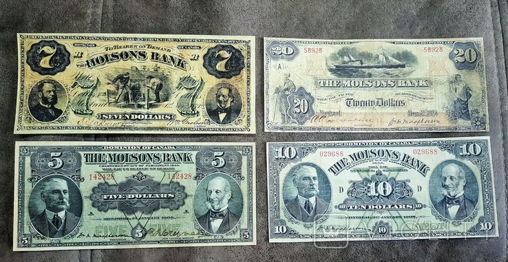 High-quality copies of banknotes of Canada with V / Z Bank Molsons dollar: 1871 - 1922, photo number 6