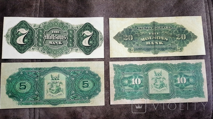 High-quality copies of banknotes of Canada with V / Z Bank Molsons dollar: 1871 - 1922, photo number 7