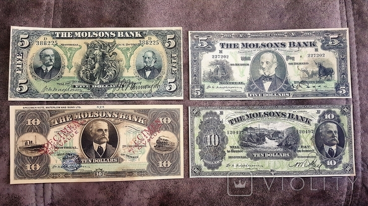 High-quality copies of banknotes of Canada with V / Z Bank Molsons dollar: 1871 - 1922, photo number 8