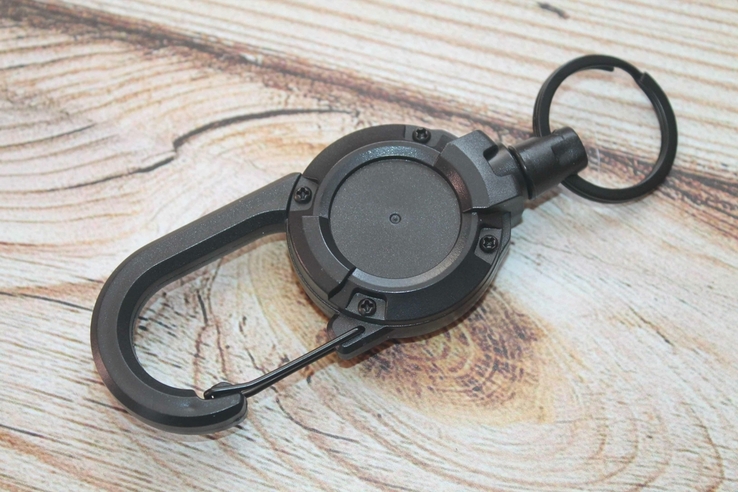 Ретрактор Страховочний шнур на тросіку (чорний) (1606), фото №3