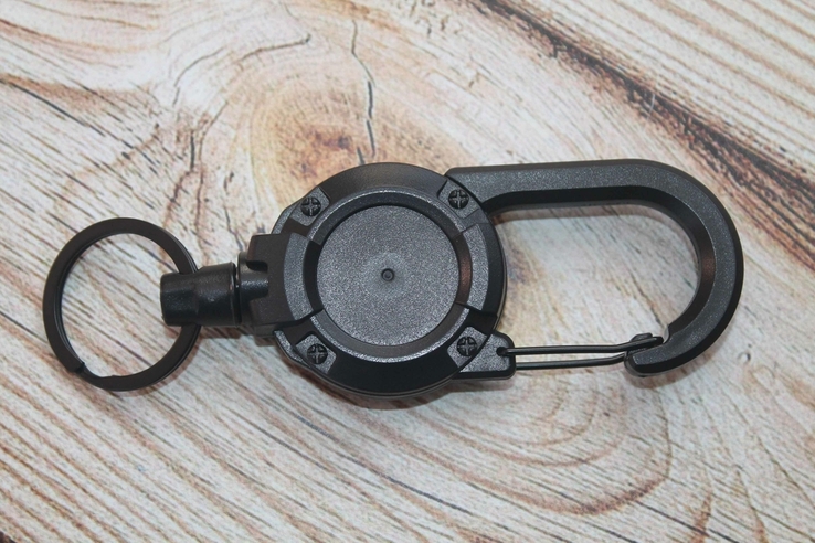 Ретрактор Страховочний шнур на тросіку (чорний) (1606), фото №10