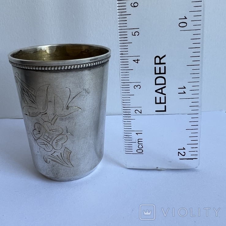Стопка стакан серебро 875 клеймо ЮТФ 1950-1952 гг., фото №9