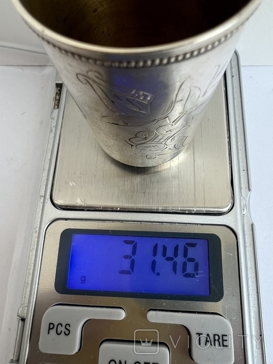 Стопка стакан серебро 875 клеймо ЮТФ 1950-1952 гг., фото №10