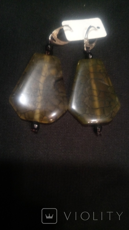Earrings made of natural stone. 925 New., photo number 2