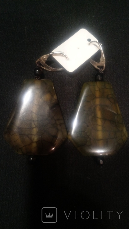 Earrings made of natural stone. 925 New., photo number 13