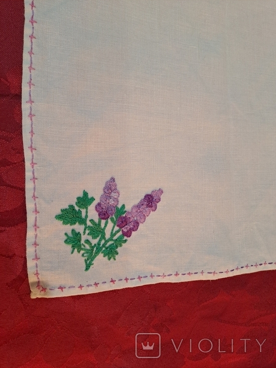 Embroidered lilac napkin, photo number 4