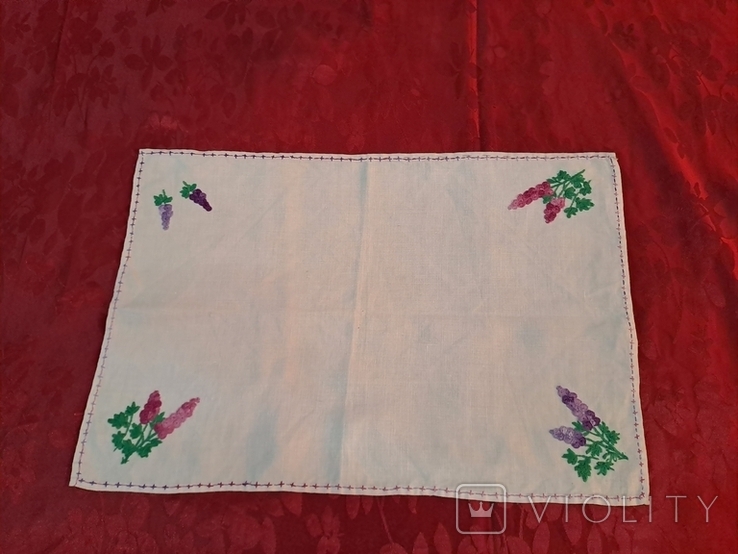 Embroidered lilac napkin, photo number 6