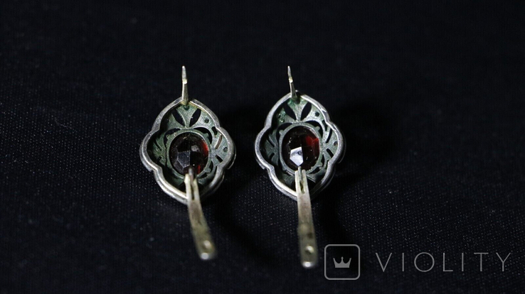 Silver set with garnet, USSR, 875/925, pyrite, Moscow, 1993, 33.4 g, photo number 11