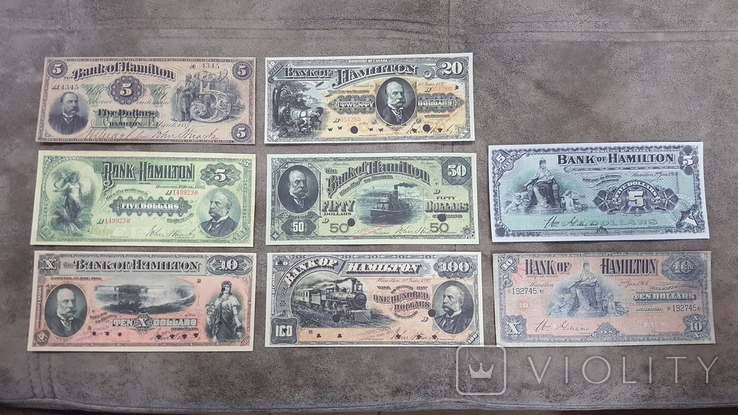 High-quality copies of banknotes of Canada with V / Z Bank of Hamilton 1914 - 1922 year., photo number 2