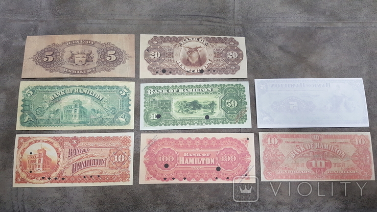 High-quality copies of banknotes of Canada with V / Z Bank of Hamilton 1914 - 1922 year., photo number 3