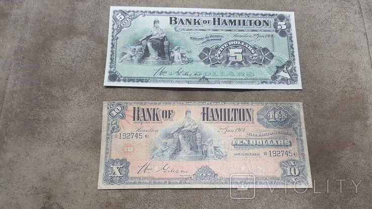 High-quality copies of banknotes of Canada with V / Z Bank of Hamilton 1914 - 1922 year., photo number 8
