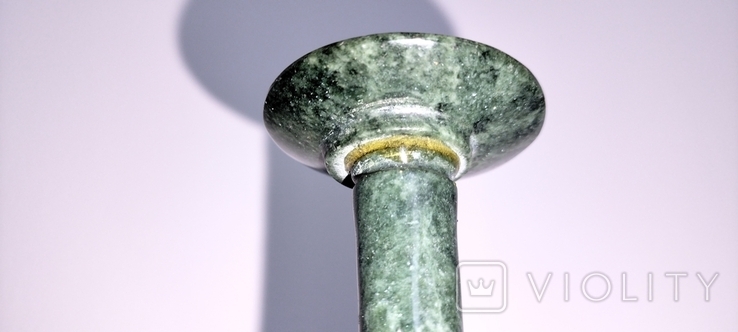 Candlestick "Bear". Green stone., photo number 5