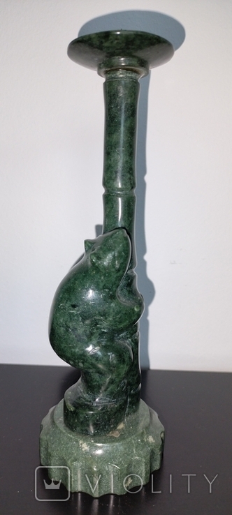 Candlestick "Bear". Green stone., photo number 11