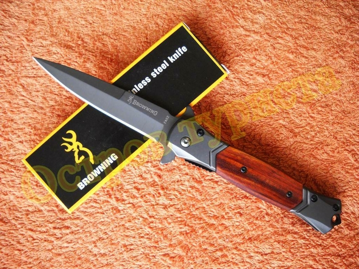 Нож тактический выкидной Browning FA52 с стеклобоем клипсой