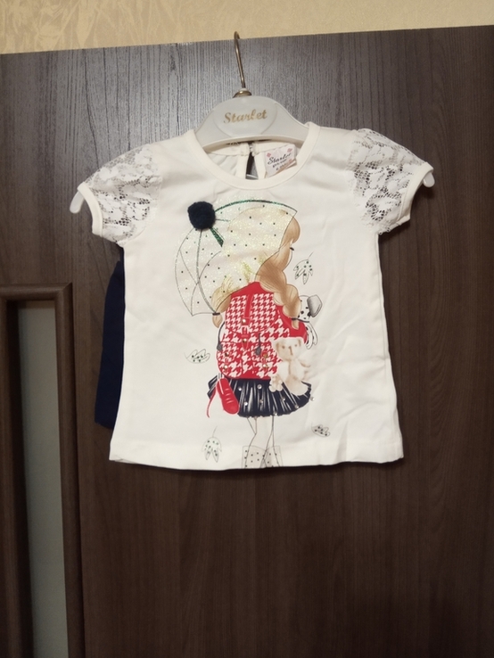 Костюмчик на девочку (шорты футболка) на 1-2 года новый, photo number 2